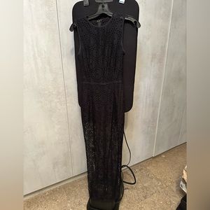 Misha Collection Maxi Black Lace Body Conscious Dress Size XS